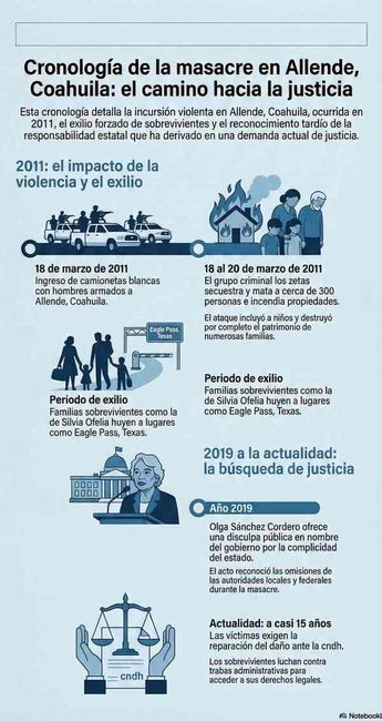 Con un saldo de 300 personas desaparecidas o asesinadas, incluyendo niños, la masacre de Allende permanece como un recordatorio de impunidad.