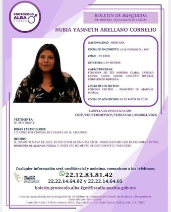 Nubia Yanneth cuenta con 29 años de edad según indica su boletín de búsqueda / Cortesía