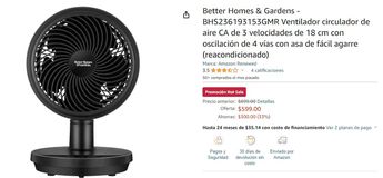 Ventilador Better Homes & Gardens / Especial