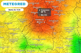 En la tarde del martes se incrementará la probabilidad de lluvia, la temperatura máxima oscilará entre 28 y 30 °C / Meteored