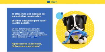 Página web sin funcionamiento de Coppel