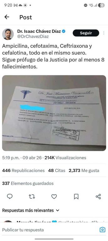 Receta del Dr. Jesús Maximiliano 'N' | X @DrChavezDiaz