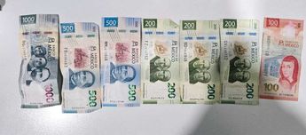 Dinero en efectivo asegurado al detenido. | Cortesía