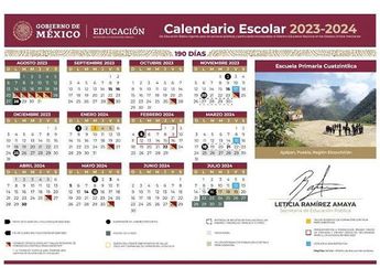 Calendario Escolar 2023-2024. (SEP)