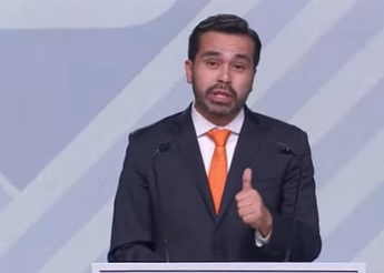 Jorge Álvarez Máynez en el tercer debate presidencial