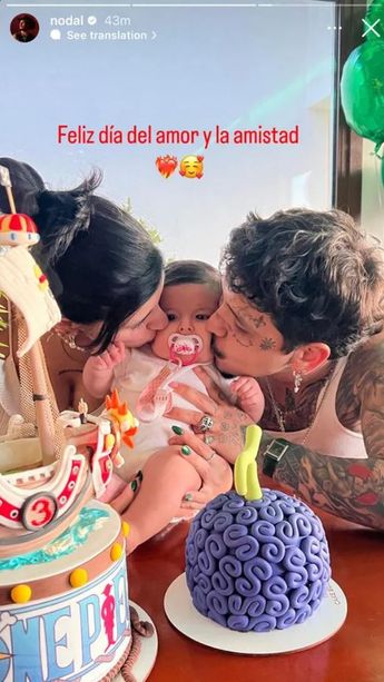 Nodal muestra rostro de su hija con Cazzu