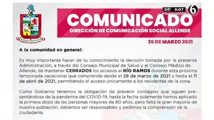 Cerrarán accesos al Río Ramos durante periodo vacacional 