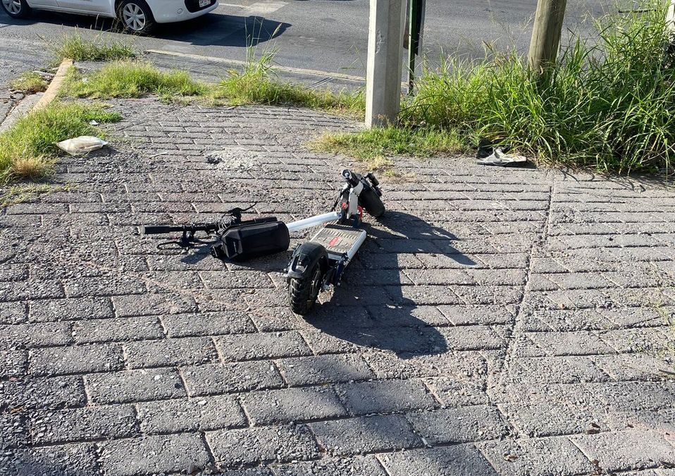 El manubrio del patín se rompió tras el accidente. | Pamela Villanueva