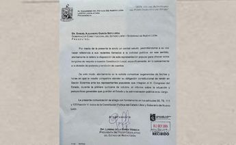 Carta del Congreso de Nuevo León a Samuel