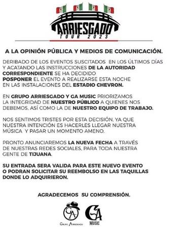Comunicado Grupo Arriesgado. | Especial