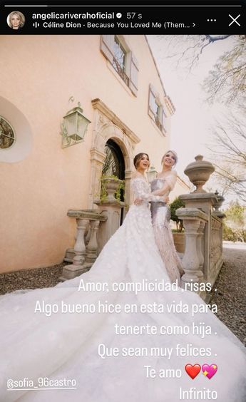 Angélica Rivera dedica mensaje a Sofía Castro tras su boda.