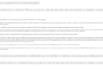 Comunicado FMF sobre Jonathan Dos Santos / CORTESÍA: FMF