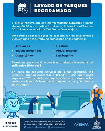 Trabajos de limpieza de Siapa en el Tanque 33. | Siapa GDL