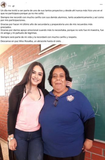 Uno de los mensajes más emotivos la describió no solo como una maestra, sino como una "amiga y mi pañuelo de lágrimas".