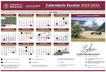 Calendario escolar 2023 - 2024 / Secretaría de Educación Pública