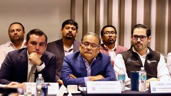 Los alcaldes de García, Escobedo y Santiago presentes en la reunión | Roberto Alanís