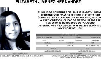 Boletín de búsqueda Elizabeth Jiménez / Especial
