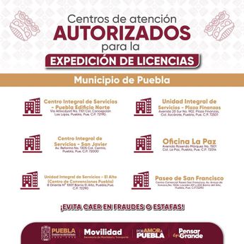 En estos centros de atención podrás expedir tu licencia de conducir en Puebla / Cortesía