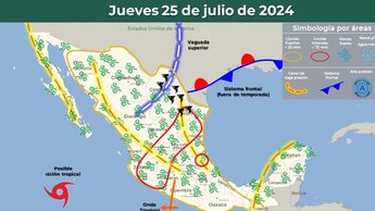 Clima México jueves 25 julio