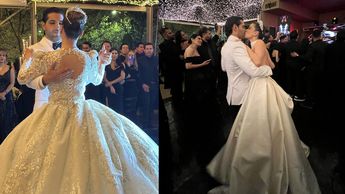 Los vestidos de novia de Pamela Longoria fueron diseñados por Malibe Novias. | Especial