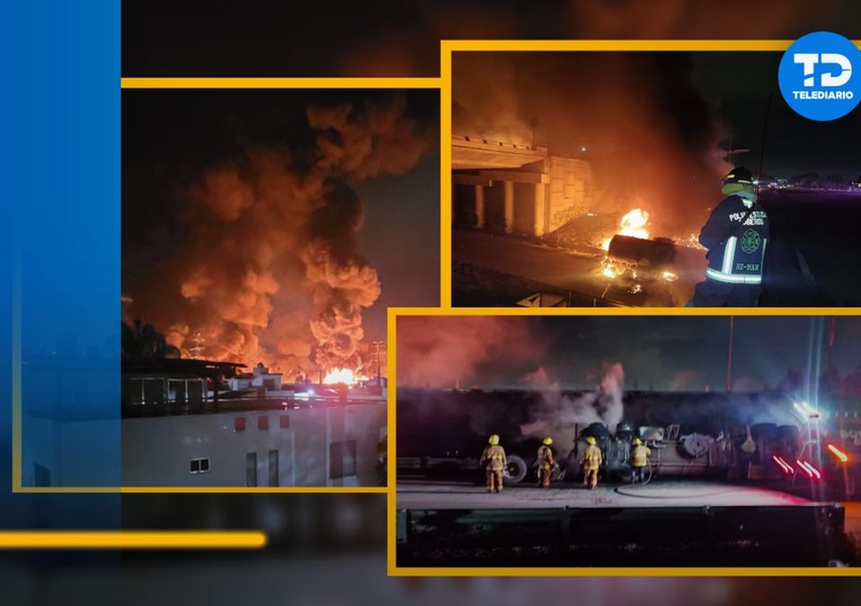 Así se vio la explosión de un apipa de combustóleo en San Pedro Cholula, Puebla / Diseño Telediario
