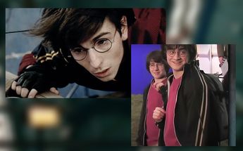 David Holmes caracterizado como Harry Potter al lado de Daniel Radcliffe / HBO