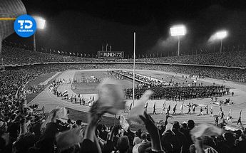 Estadio mexicano en los Juegos Olimpicos de 1968/Bettmann.