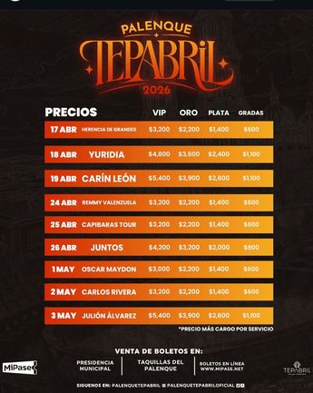 Cartelera completa y precios Tepabril