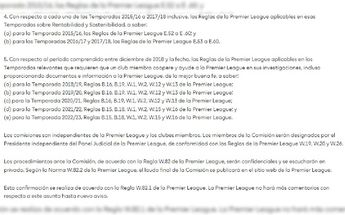 Comunicado Premier League hacia Manchester City 3 / Captura