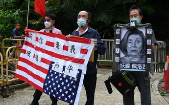 Habitantes de China manifestándose contra Pelosi / Agencia AFP