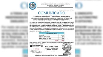 Volkswagen y Sitiavw alcanzaran preacuerdo salarial con un incremento global de 8.24 por ciento