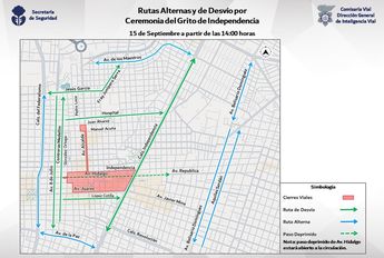 La Policía Vial ha informado los cierres que se preparan con motivo del Grito de Independencia | Policía Vial Jalisco
