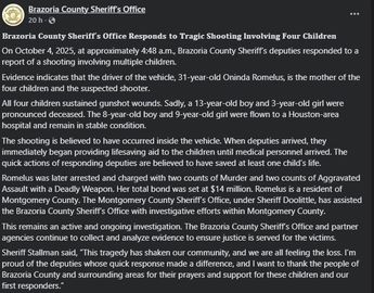 Comunicado oficial de la Policía de Brazoria | Brazoria County Sheriff's Office