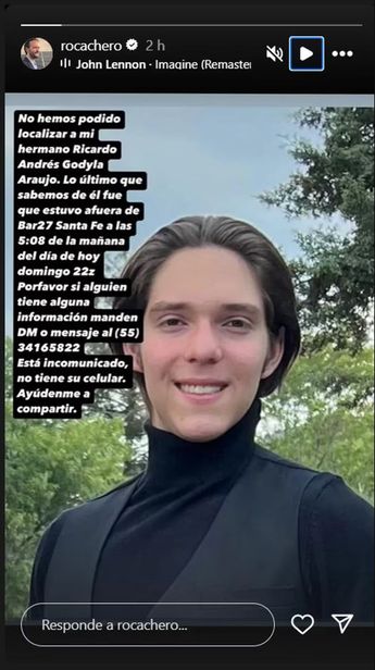 Rodrigo Cachero compartió una imagen de su hermano donde pide ayuda para localizarlo.