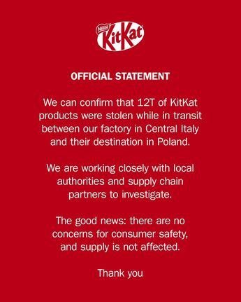 Respuesta de KitKat al robo de chocolates. | KitKat