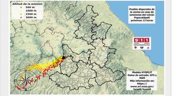 Pronóstico de viento para posible dispersión de ceniza en caso de emisiones del volcán Popocatépetl | PC Estatal