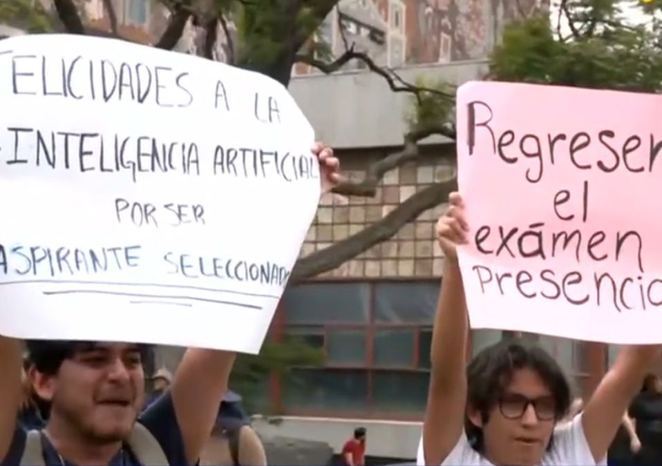 Estudiantes que no fueron seleccionados por la UNAM en el reciente examen de ingreso piden justicia por fraude con IA. | Telediario