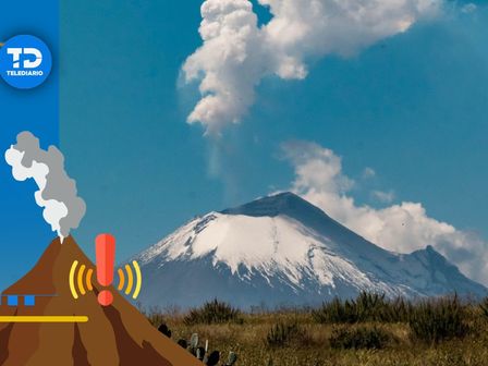 Popocatépetl lanza espectacular fumarola, vista desde Ixtacuixtla,Tlaxcala / Agencia Cuartoscuro