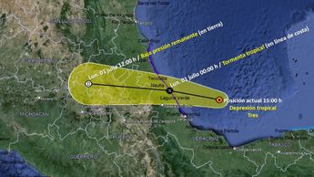 Trayectoria depresión tropical tres