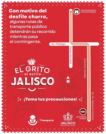 Rutas de transporte modificarán su ruta debido a los cierres por el desfile del Día del Charro | Secretaría de Transporte