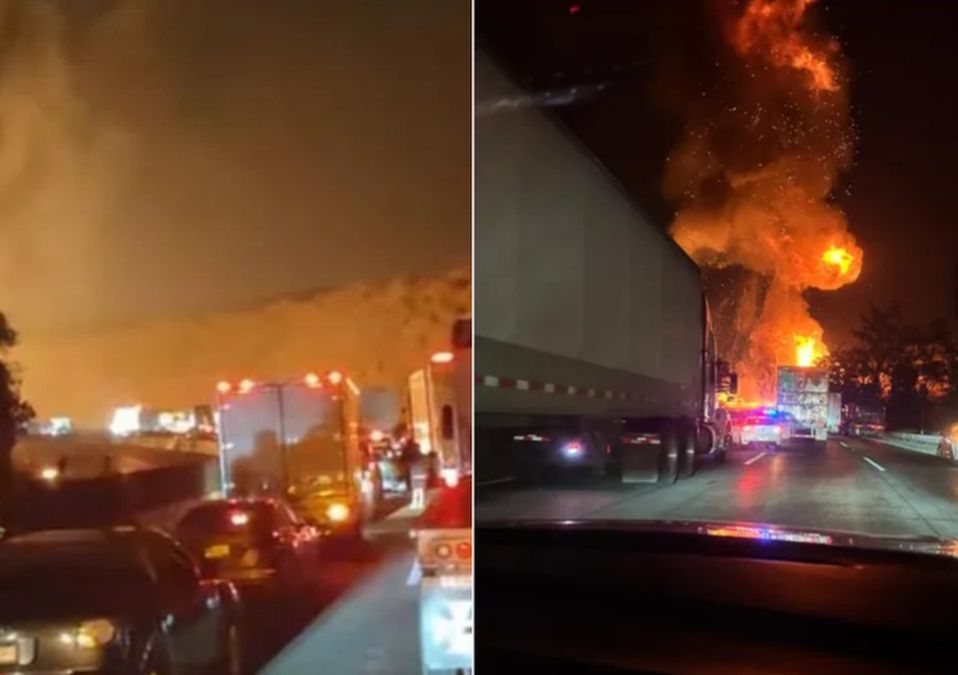 Video muestra el momento exacto de la explosión de una pipa de gas LP en la autopista México-Querétaro, a la altura de Tepeji del Río.