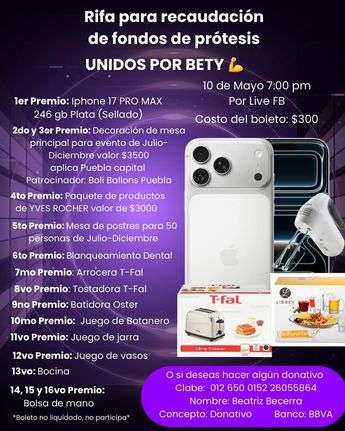 Estos son los premios de la rifa de Betty en Puebla / Beatriz Becerra Castillo