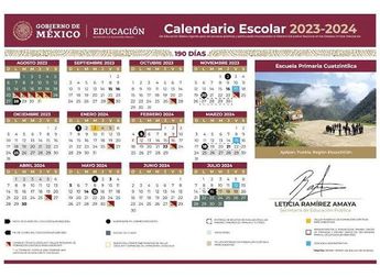 Calendario Escolar 2023-2024. (SEP)