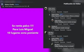 Oferta de renta de palcos para el concierto de Luis Miguel en Puebla / Especial