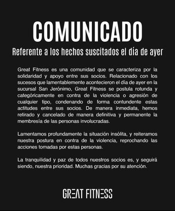 Great Fitness lanza comunicado sobre pelea en sus instalaciones | Especial