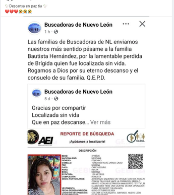 Santiago, Nuevo León: desaparecida es hallada muerta en quinta