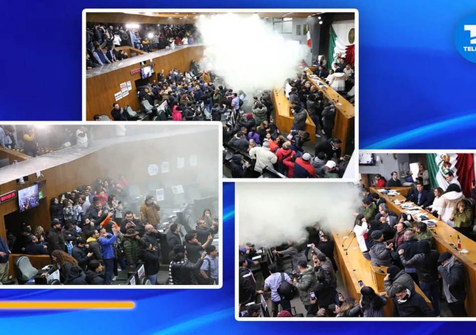 Encapuchados arman trifulca durante sesión en Congreso de Nuevo León