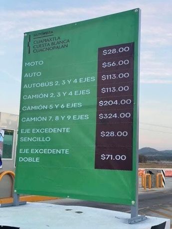 Precios de la caseta de cobro Mazapiltepec van de los 28 hasta los 324 pesos / Especial