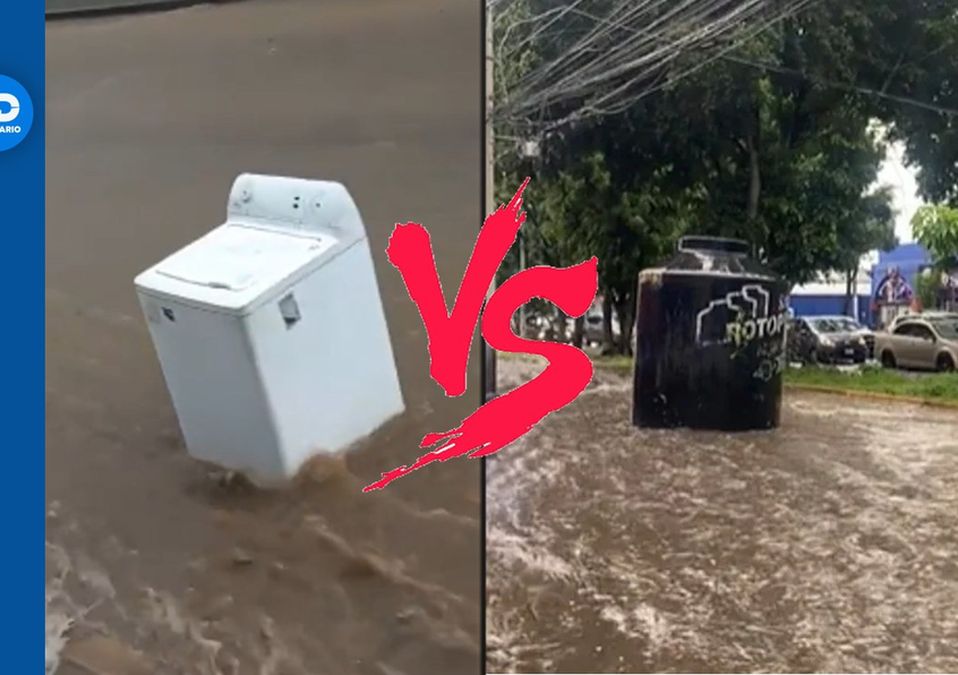 Las inundaciones por lluvias en Xalapa y Guadalajara arrastraron objetos pesados por las calles / Diseño Telediario