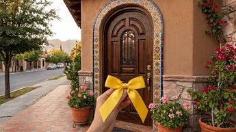 Una cinta amarilla atada a la manija se utiliza principalmente como amuleto simbólico de prosperidad